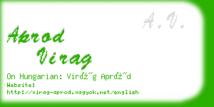 aprod virag business card